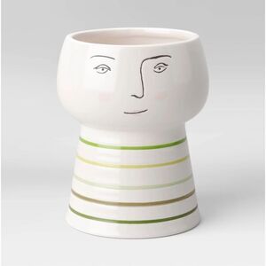 Opalhouse Stoneware Face Planter Vase 10” New
